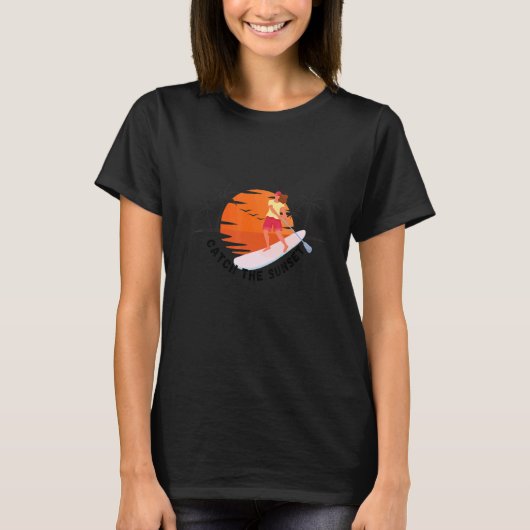 Zonsondergang Paddle Board Sup Vrouw T-shirt (Voorkant)