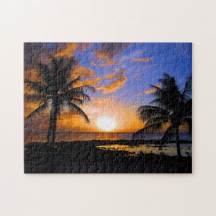 zonsondergang palmen legpuzzel