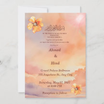 Zonsondergang Parel Bismillah Nikah Uitnodiging