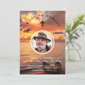 Zonsondergang & Portret Foto Gedenkteken & Gebed Bedankkaart (Staand voorkant)