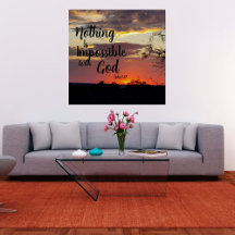 Zonsondergang Poster Niets is Onmogelijk bij God