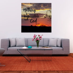 Zonsondergang Poster Niets is Onmogelijk bij God Perfect Poster