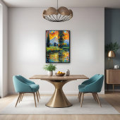 Zonsondergang Reflectie Levendig Landschap Impress Poster