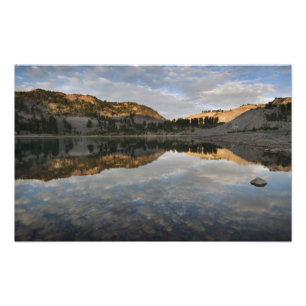 Zonsondergang reflecties op Lake Helen, Lassen Foto Afdruk