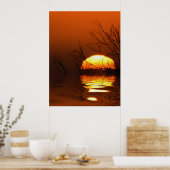 Zonsondergang Reflecties Poster (Keuken)