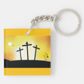 Zonsondergang Religieuze Kruisen Sleutelhanger (Achterkant)