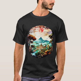 Zonsondergang retro t-shirt