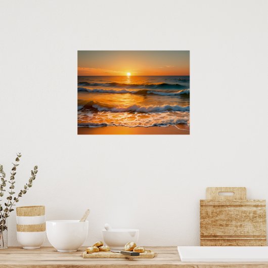 Zonsondergang Ritmes: Strandballet Poster (Keuken)