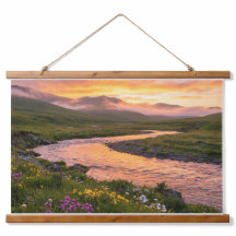 Zonsondergang Rivier Panorama – Natuur Poster & Wa