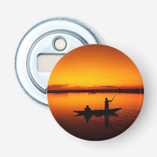 Zonsondergang, Roeiboot Silhouette-16497 Button Flesopener