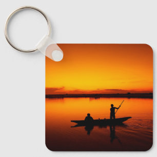 Zonsondergang, Roeiboot Silhouette-16497 Sleutelhanger