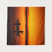 Zonsondergang, Roeiboot Silhouette-16497 Wandkleed (Voorkant (horizontaal))