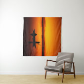 Zonsondergang, Roeiboot Silhouette-16497 Wandkleed (In Situ (horizontaal))