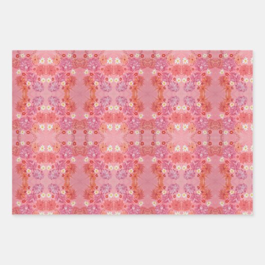 Zonsondergang Roos Bloemige Inpakpapier (Voorkant 3)