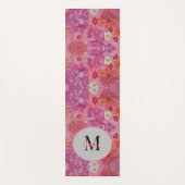 Zonsondergang Roos Floral Monogram Yoga Mat (Voorkant)