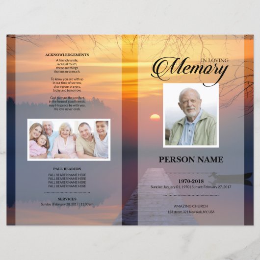 Zonsondergang Rouw Template (Voorkant)
