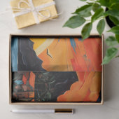 Zonsondergang Scène Oude Stad, Bergen, Zee Tissuepapier (Geschenk)