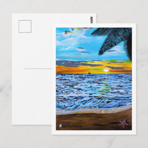 Zonsondergang Schilderij van Alfred Fox Briefkaart