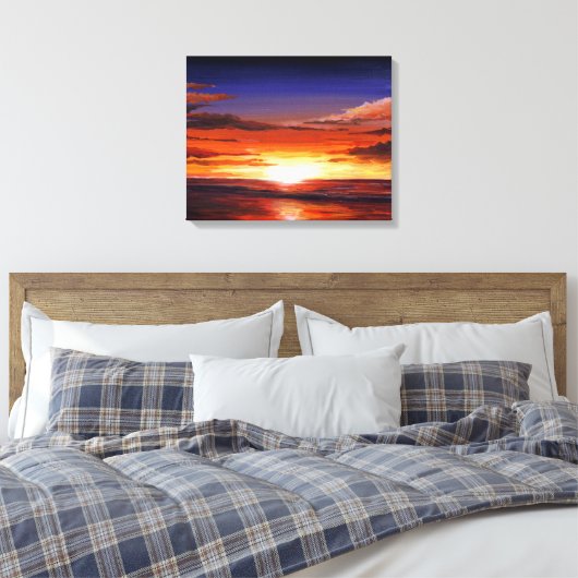 ZONSONDERGANG SCHOONHEID - ACRYL OP DOEK SCHILDERE CANVAS AFDRUK (Insitu (Slaapkamer))