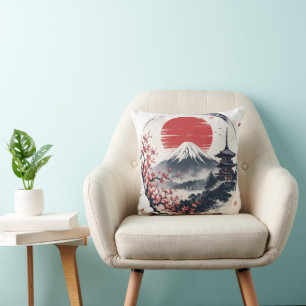 Zonsondergang Sereniteit bij Mount Fuji – Japanse Kussen