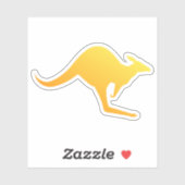 Zonsondergang Sinaasappel Australische Kangoeroe H Sticker (Vel)