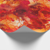 Zonsondergang Sinaasappel en Rood met Roos Gouden Cadeaupapier (Hoek)