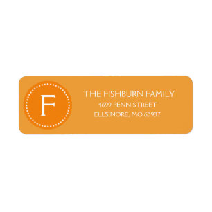 Zonsondergang Sinaasappel Gedempte Monogram Douane Etiket