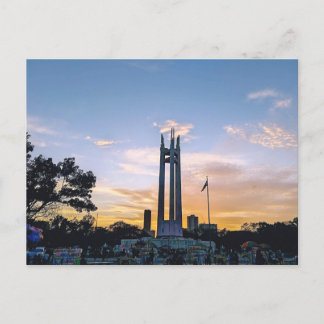 Zonsondergang Sky Quezon Memorial Circle Park in Q Briefkaart