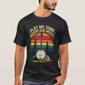 Zonsondergang Speel Me Wat Bergmuziek Mandoline Mu T-shirt