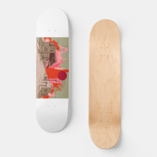 Zonsondergang stad skateboard dek