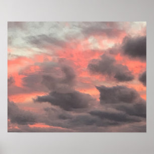 Zonsondergang Stormachtige Wolken Poster