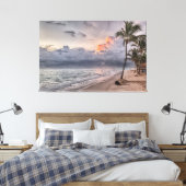 Zonsondergang Strand Canvasprint Afbeelding 9 Canvas Afdruk (Insitu (Slaapkamer))