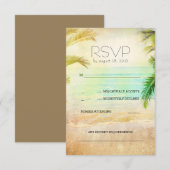 zonsondergang strand romantische bruiloft RSVP kaa Kaartje (Voorkant / Achterkant)