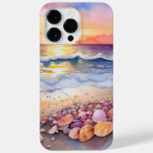 ZONSONDERGANG STRAND SCENE MET KLEURRIJKE SCHELPEN Case-Mate iPhone CASE (Achterkant)