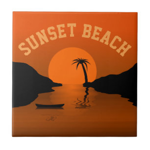 Zonsondergang Strand Tegeltje
