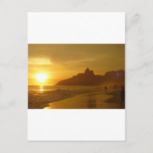 Zonsondergang Strand Tropische Oceaan Water Vrede Briefkaart