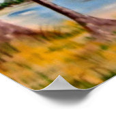 zonsondergang, strand, vuurtoren, palmboom, tropis poster (Hoek)