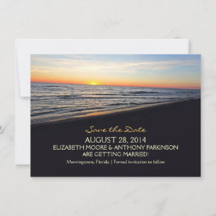 zonsondergang strand zee SAVE THE DATE KAARTEN
