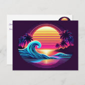 Zonsondergang Surf gloed Briefkaart (Voorkant / Achterkant)