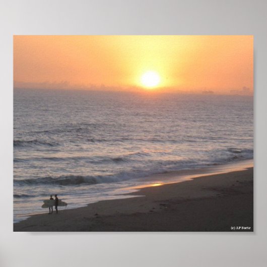Zonsondergang Surfers Poster (Voorkant)