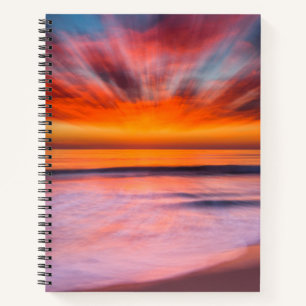Zonsondergang Tamarack Beach Carlsbad, CA Notitieboek