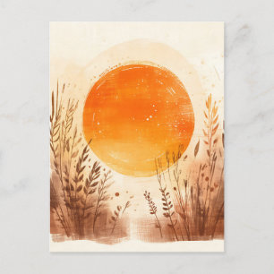 Zonsondergang Tarwegras Boho Zonsopgang Briefkaart