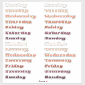 Zonsondergang Terracotta Dagen van de Week Planner Sticker