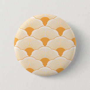 Zonsondergang, tonaal sinaasappel, betontextuur ronde button 5,7 cm