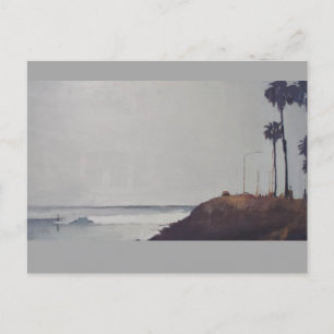 Zonsondergang Topanga Surfer Met LosAngeles Logo P Feestdagenkaart