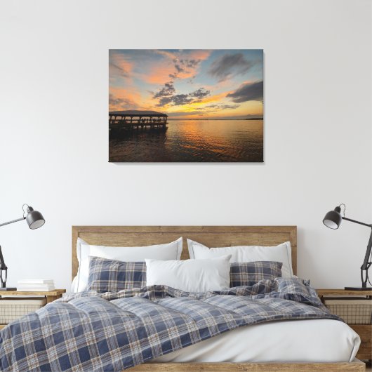 Zonsondergang uur canvas afdruk (Insitu (Slaapkamer))