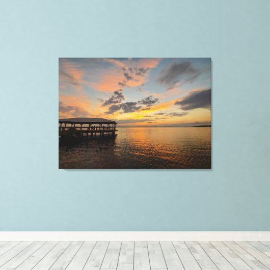 Zonsondergang uur canvas afdruk (Insitu (Houten vloer))