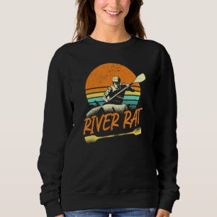 zonsondergang van de Rat Retro-rivier Kayaking Trui
