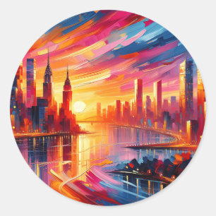 ZONSONDERGANG VAN DE STAD RONDE STICKER