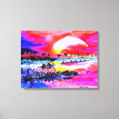 Zonsondergang van Ini Brown Canvas Afdruk (Voorkant)